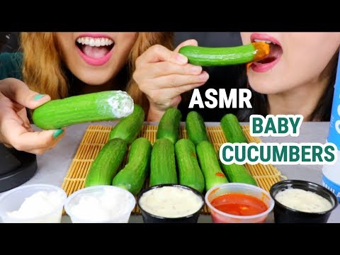 ASMR EATING BABY CUCUMBERS (EXTREME CRUNCH) | Kim&Liz ASMR