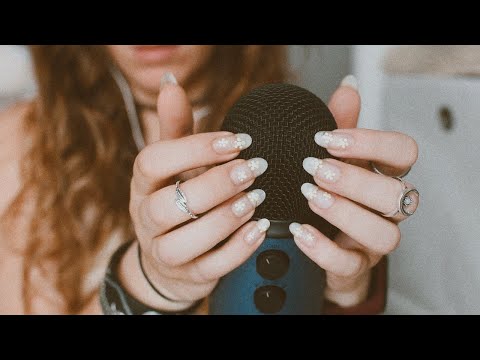 ASMR mic Tapping natural long nails (no talking)