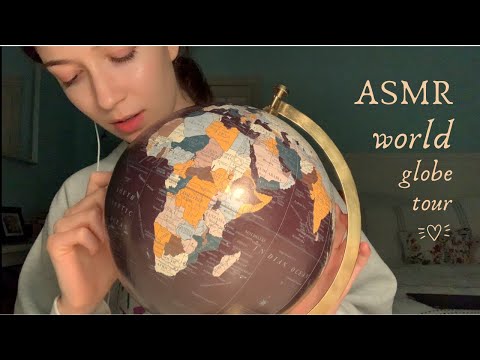 [ASMR Lofi] Tapping & tracing world globe, relaxing soft spoken ramble