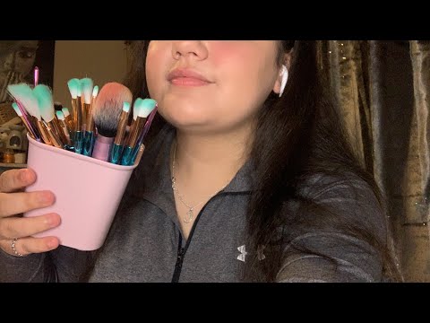 ASMR small haul and going threw my makeup!!