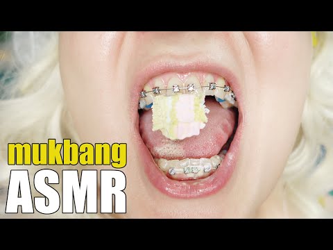 ASMR eating in BRACES: ice-cream!