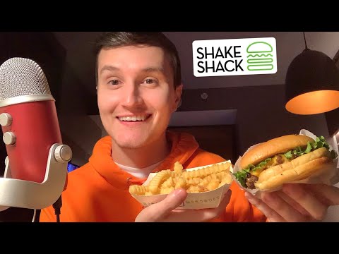 ASMR Shake Shack Burger & Fries Mukbang 🍔🍟