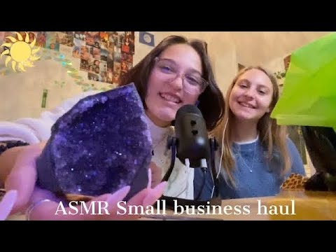 ASMR *tingly* small business haul (gel online by Erin, crystals, jewelry, etc) ⭐️