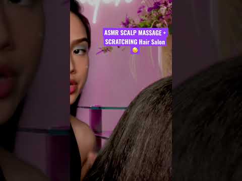 ASMR Hair Salon Roleplay | Semi Fast Aggressive Scalp Scratching Hair Play 😴(gum chewing) #shorts
