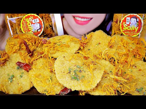 ASMR CƠM CHÁY KHÔ GÀ - rice crackers and chicken floss EATING SOUNDS | LINH-ASMR