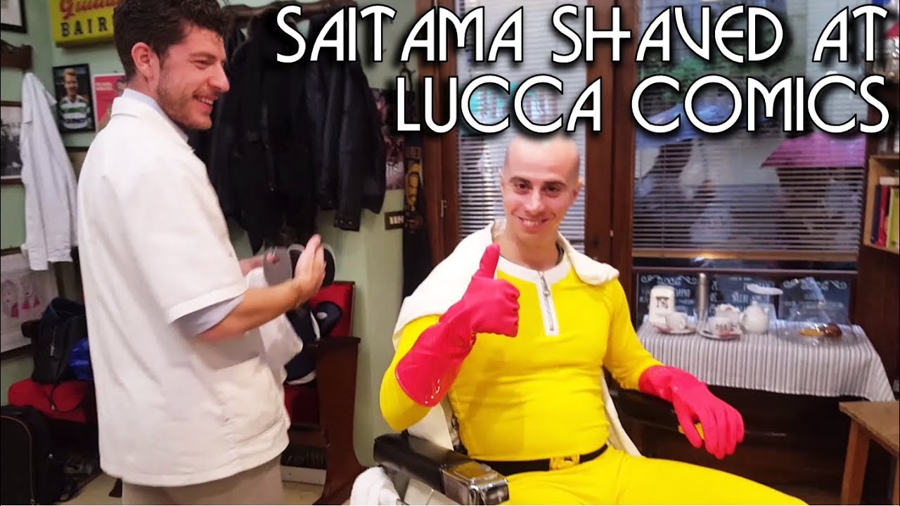 Saitama Complete Shave at Lucca Comics 2017 - ASMR Barber - One Punch Man