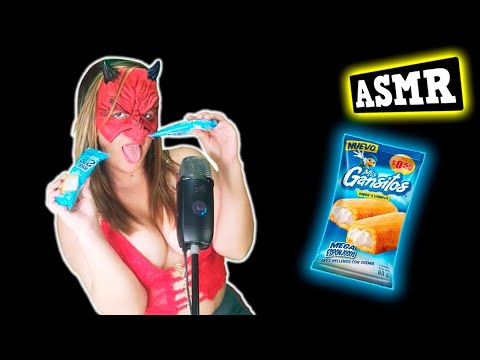 Does this DEVIL tickle you? ASMR DEVIL Ear EATING CAKE 🤤