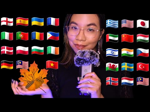 ASMR AUTUMN IN DIFFERENT LANGUAGES (Soft Speaking & Nature Sounds) 🍁🍂 [30 languages]
