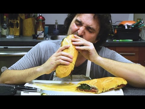 ASMR BIG A** SALAMI + PEPPERONI SUB SANDWICH 샌드위치 먹방