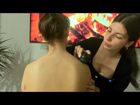ASMR Real Person BACK TRACING, MASSAGE and SCRATCHING | Hair-play, Soft Spoken Role-play for SLEEP