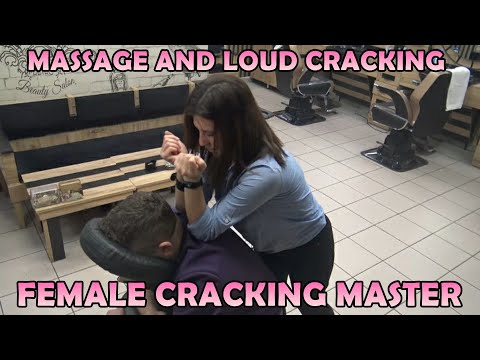 ASMR female chair massage & BACK CRACK & female sleep back, neck, elbow, ear, shoulder, head massage