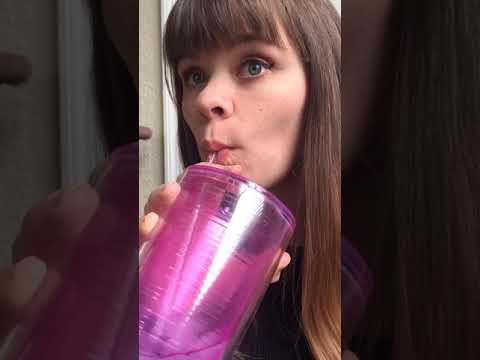 ASMR WATER swallowing WITH A STRAW #shorts