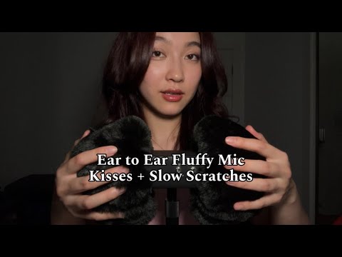 ASMR Ear to Ear Fluffy Mic Kisses & Slow Scratches For Relaxation 🥹🤞🏼