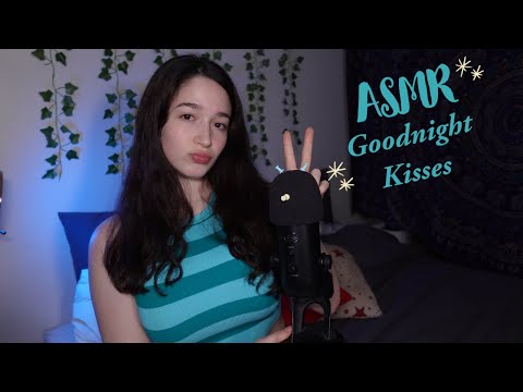 ASMR Goodnight Kisses, Mouth Sounds & Face Brushing For You! ✨