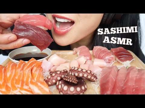 ASMR OCTOPUS + SALMON + TUNA SASHIMI NIGIRI SUSHI (EATING SOUNDS) NO TALKING | SAS-ASMR