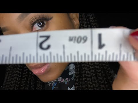 ASMR | Measuring You Upclose For No Reason | Unintelligible Whispering | Gum Chewing