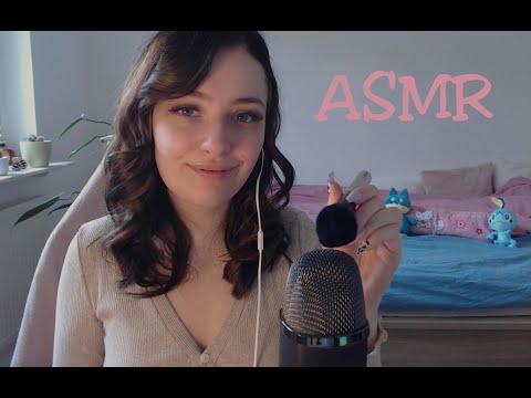 ASMR Relaxing Mic Brushing & Trigger Words ( + Tongue Clicking, 3 Different Brushes) 🌸