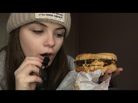 🍔ASMR - Mukbang Burger-eating and Ramble with Eating Sounds 🍔