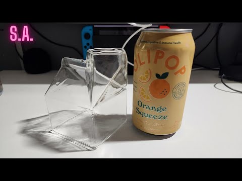 Asmr | Drinking Probiotic Fizzy Orange Soda in Clear Cocktail Glass (BURPS)