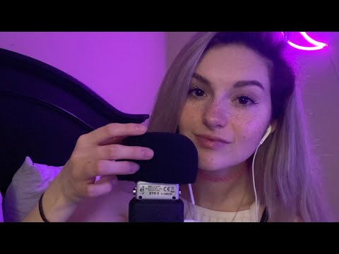 [ASMR] Up Close Mouth Sounds & Mic Scratching ~ Sk, Tk, Kisses // Whisper Ramble