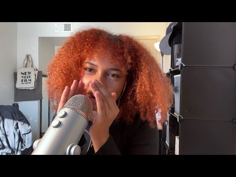 ASMR triggers with my new microphone!!! (mic scratching, mouth sounds, whispering)