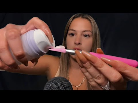 ASMR doing your skincare in 2 minutes fast & aggressive ❤️