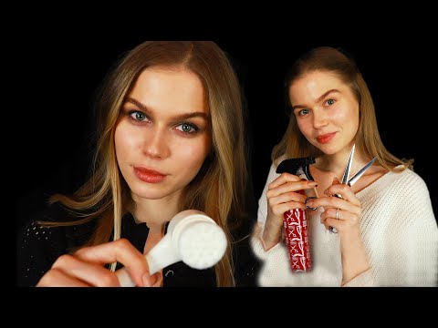 ASMR Pampering You with Alisa RP (Haircut+Massage+Skincare..) Double Personal Attention