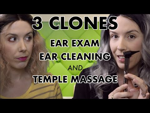 3 Clones Ear Exam, Cleaning, & Face Massage (ASMR Personal Attention Role Play ASMR)