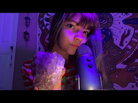 ASMR | Crystal Scratching w/ Mouth Sounds 🔮🌱🍄