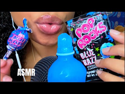 ASMR | Eating Blue Candies 💙 Slime Licker, Frozen Honey Jelly 🥶 Satellite Wafers 📡
