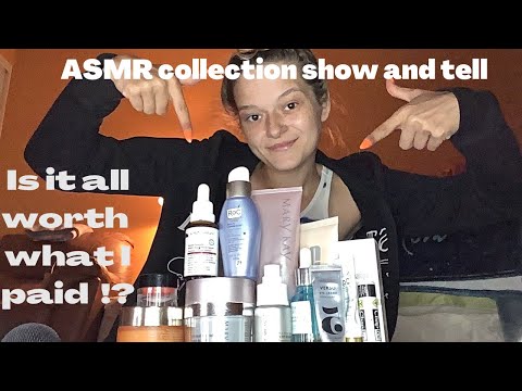 ASMR collection show and tell ( Face moisturizers ) ￼- tapping