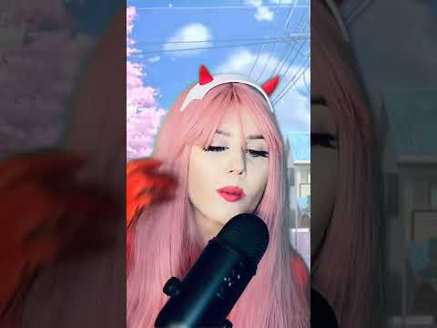 Food 🌙 ASMR anime cosplay Zero Two 💗 relaxing video (full on my channel)