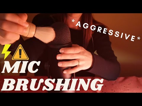 ASMR - FAST and AGGRESSIVE MIC BRUSHING!🖌️⚡️ 100% tingles (No Talking)
