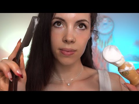 ASMR REALISTIC HAIRCUT & SHAVE FOR SLEEP (No Background Music)