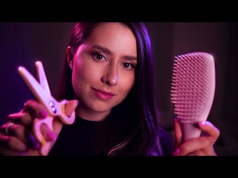 ASMR Relaxing Hair Play And Brushing for Sleep 😴 Personal Attention, Realistic sounds