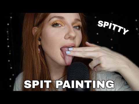 ASMR | Spit Painting (messy, close-up, stereo, layered & more) 🎁🎄