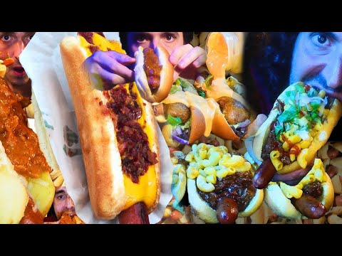 ASMR Eating Hot Dogs + Sausages + Bratwurst for 2 HOURS NO TALKING 소시지 먹방