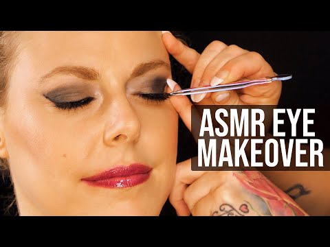 ASMR 💕 Ultra Gorgeous Eye Makeover, Whispers & Face Brushing ⚡ Extra Tingles