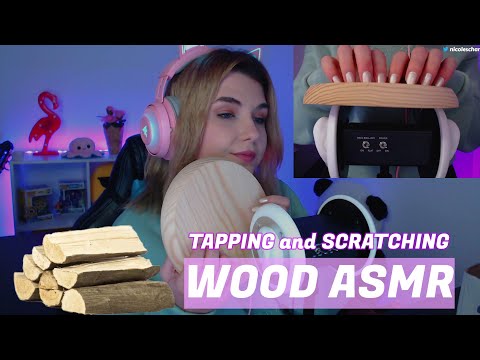 ASMR 🌸 WOOD TAPPING and SCRATCHING 🌳 15 MIN | ASMR con madera | 3DIO | Lonixy ASMR
