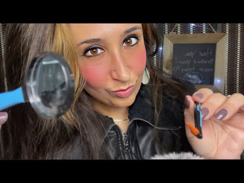 Extremely Flirty Dentist Role-play  ASMR Gum Chewing/ Leather Jacket Sounds/ Soft Whispers