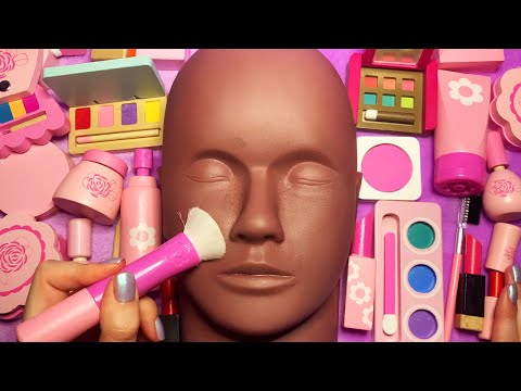 ASMR Wooden Makeup on Mannequin (Whispered)