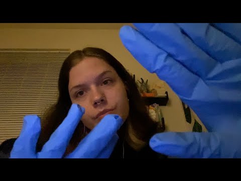 ASMR | face examination (with & without gloves - ring sounds)