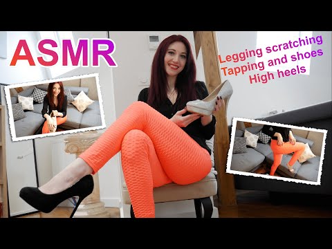 ASMR SCRATCHING AND TAPPING SHOES AND LEGGINGS [no talking]