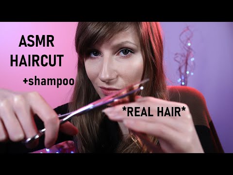 ASMR Haircut Roleplay real hair - ASMR personal attention