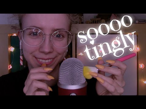 ASMR German || Tingly ear attention with long nails 💛🦩 (tapping, brushing, ...)