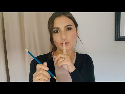 ASMR Helping you cheat on a test | chewing gum, on/off inaudible whispering