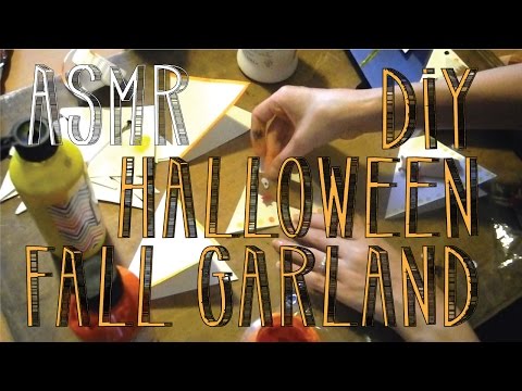ASMR DIY Halloween Fall Autumn Garland | No Talk | LITTLE WATERMELON