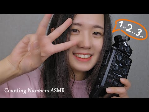 ASMR Counting Numbers & Ear Blowing | Hand Movement, Ear Blowing every 5 (Eng Sub)