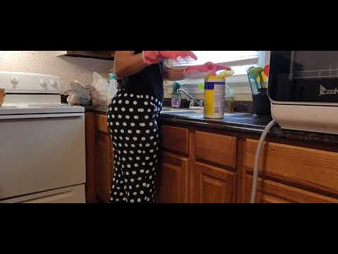 MORNING KITCHEN CLEANING| TIDY Up| UNPACKING GROCERIES|| ASMR| WIPING DOWN|