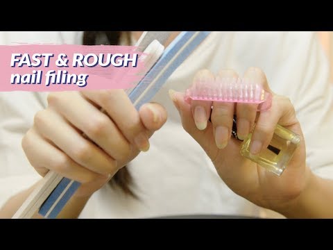 ASMR Manicure Session Fast & Rough Nail Filing + Tapping (No Talking)